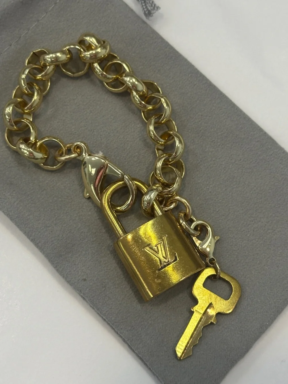 Jewelry | Repurposed Authentic Louis Vuitton Locket Bracelet Gold Rolo ...